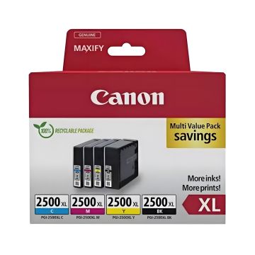 Tusz Canon PGI-2500XL zestaw Multipack czarny i kolorowe do drukarek MAXIFY