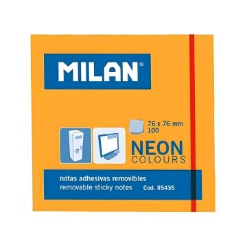 Karteczki samoprzylepne Milan neonowe pomarańczowe 76x76 op. 100 sztuk
