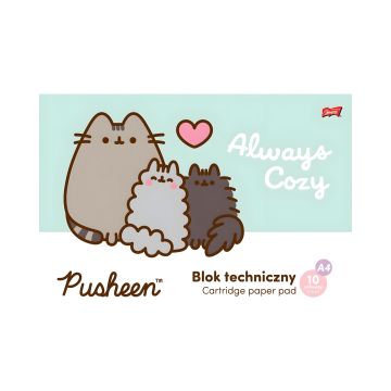 Blok techniczny A4 z motywem Pusheen 10 arkuszy