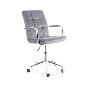 Fotel biurowy Signal Q-022 Velvet pikowany szary Bluvel 14
