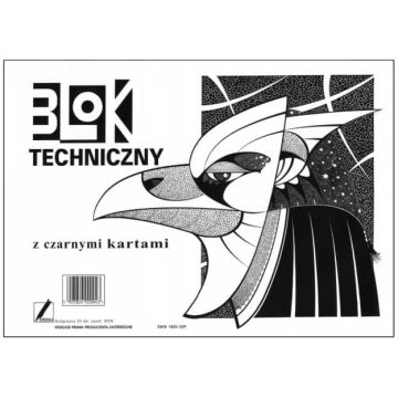 Blok Techniczny A4 10 Kartek Czarnych Kreska 170g/m2