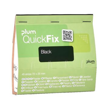 Plastry z tkaniny QuickFix Black do dozownika naściennego, 45 szt.