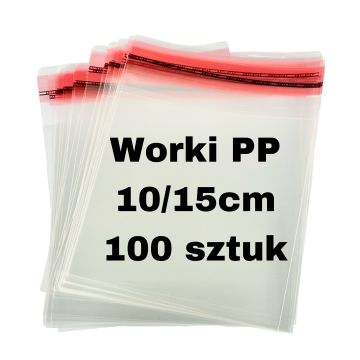 Worek foliowy polipropylenowy z klapką i odpowietrzeniem 100x150 mm, 100 szt.
