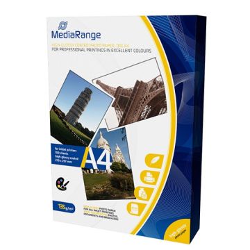 Papier fotograficzny MEDIARANGE, A4, 135gsm, błyszczący, 100ark.
