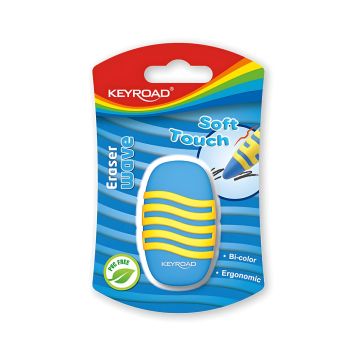 Gumka uniwersalna KEYROAD Wave w blistrze mix kolorów 24 sztuki