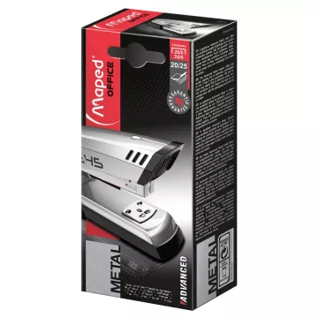Zszywacz Advanced Metaliczny Srebrny do 25 kartek Krótki Magazynek