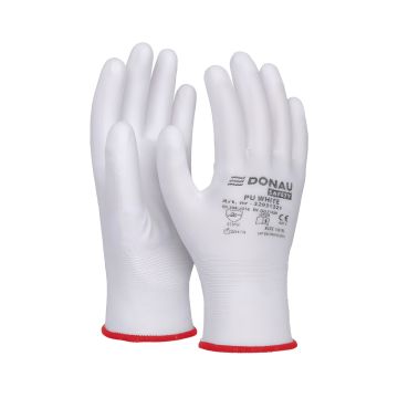 Rękawice ochronne DONAU SAFETY PU White kat. II rozmiar 6 białe
