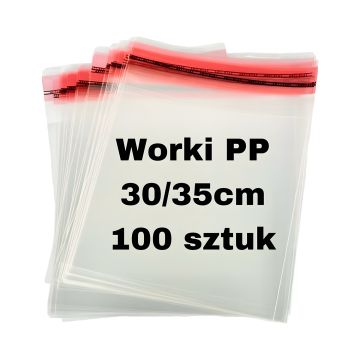 Worek foliowy polipropylenowy z klapką i odpowietrzeniem 30x35 cm, 100 sztuk