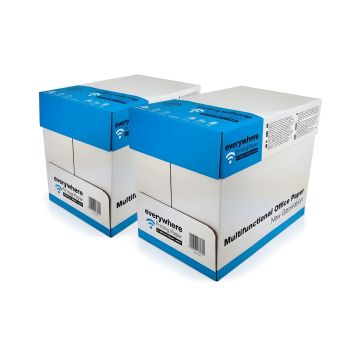 10 Ryz Papieru Ksero A4 80g/m² EVERYWHERE 5000 Arkuszy (10×500) – Wielofunkcyjny Papier Biurowy do Druku, Ksero i Laserówek