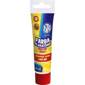 Farba Plakatowa ASTRA Jasno Czerwona 30ml Szkolna