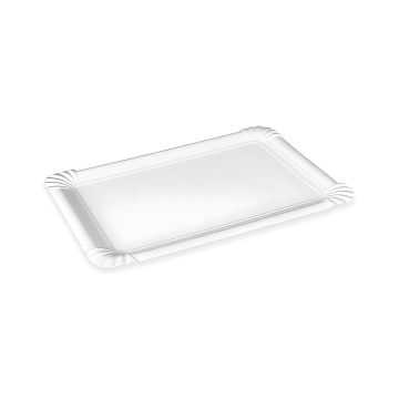 Tacka papierowa biała jednorazowa 23 x 16 cm do gastronomii cateringowej 250 sztuk
