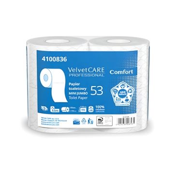 Papier toaletowy celulozowy VELVET Comfort dwuwarstwowy biały 486 listków 4 sztuki