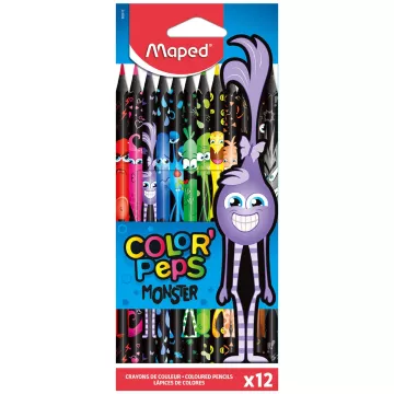 Kredki Color'Peps Monster Trójkątne w Czarnej Obudowie 12 sztuk
