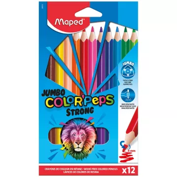 Kredki Color'Peps Strong Jumbo Trójkątne 12 sztuk w etui