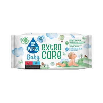 Chusteczki nawilżane dla dzieci GOWIPES Extra Care z alantoiną hypoalergiczne 60 sztuk