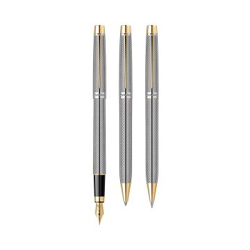 Zestaw ołowek pióro i długopis Scrikss Venus 722 w etui, złoty chrom