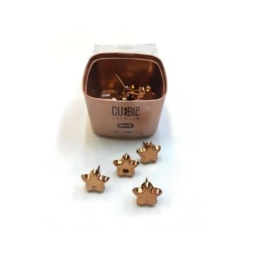 Pinezki MAS Cubbie PREMIUM, w kształcie gwiazdy, różowe złoto, 20 sztuk w opakowaniu