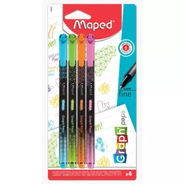 Cienkopisy Graph'Peps Deco kolory fancy 4 sztuki blister