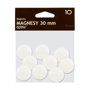 Magnes 30mm GRAND, biały, 10 sztuk