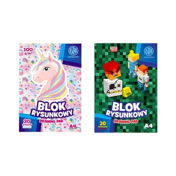 Blok rysunkowy biały ASTRAPAP A4 20 kartek