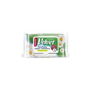 Papier toaletowy celulozowy VELVET Rum i Aloes nawilżany 48 listków biały