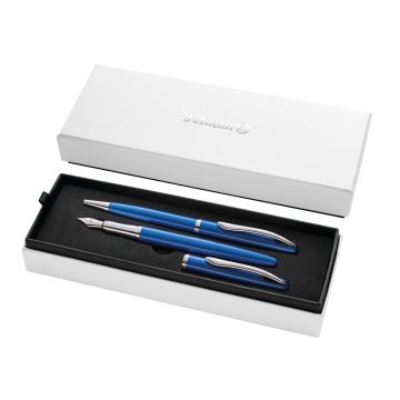 Pióro wieczne + długopis Pelikan Jazz Noble Elegant Saphire w etui