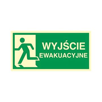 Znak kierunek do wyjścia ewakuacyjnego w lewo 2 fotoluminescencyjny 150x300 mm PCV