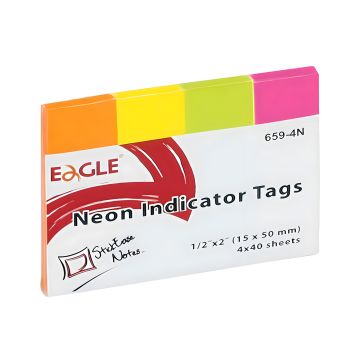 Zakładki indeksujące EAGLE neonowe 4 kolory 15 x 50 mm