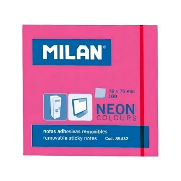 Karteczki samoprzylepne Milan neonowe różowe 76x76, op. 100 sztuk