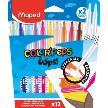 Flamastry Colorpeps Oops wymazywalne 10 sztuk + 2 wymazywacze