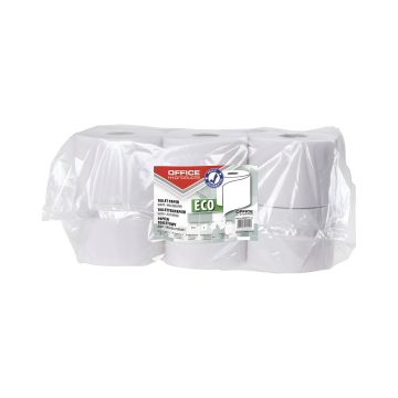 Papier toaletowy makulaturowy dwuwarstwowy biały 63m OFFICE PRODUCTS 12szt