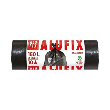 Worki na śmieci ALUFIX LDPE czarne 150l 78x105 cm 10 sztuk