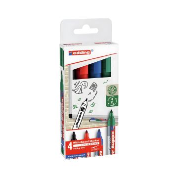 Marker do tablic suchościeralnych Edding E-360, 1,5-3 mm, 4 szt. mix kolorów