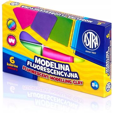 Modelina Termoutwardzalna Fluorescencyjna ASTRA Zestaw 6 Kolorów