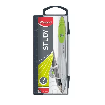 Cyrkiel Study Metalowy z Ołówkiem w Plastikowym Etui