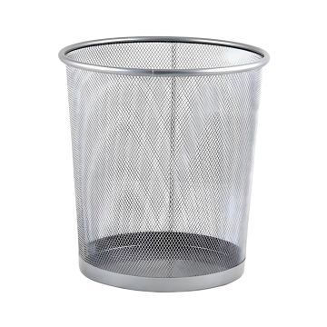 Metalowy kosz na śmieci Mas, w całości perforowany, 10 litrów, srebrny