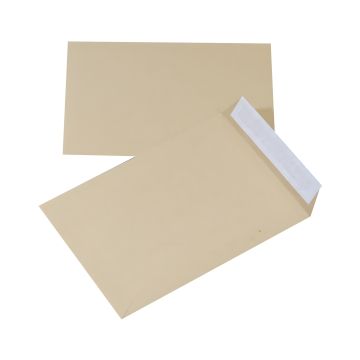 Koperty z taśmą silikonową Office Products brązowe format B5 90gsm 10 sztuk