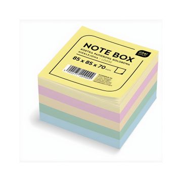 Kostka papierowa nieklejona Interdruk 85x85x70 mm, kolorowa