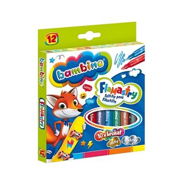 Flamastry brokatowe Bambino 12 kolorów zestaw 12 sztuk