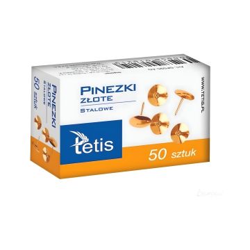 Pinezki złote Tetis 50 x 10 opakowań
