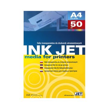 Folia INKJET do drukarek atramentowych transparentna bez paska 50 sztuk