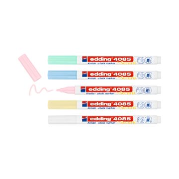 Marker kredowy Edding E-4085, końcówka 1-2 mm, 5 sztuk, mix kolorów