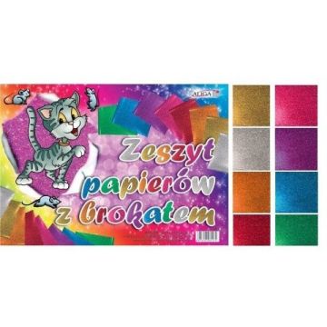 Papier ozdobny z brokatem B4 8 arkuszy 150g