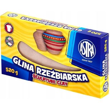 Glina rzeźbiarska masa plastyczna 520g naturalna beżowa Astra