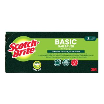 Gąbka do Zmywania Scotch-Brite Basic Profilowana Żółto-Zielona 3 sztuki