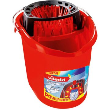 Wiadro z wyciskaczem do mopa paskowego Vileda SuperMocio 10L