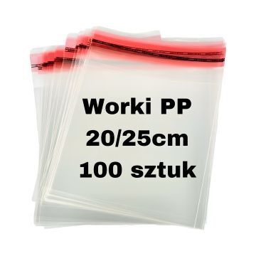 Woreczki celofanowe polipropylenowe z klapką i otworem 200x250 mm, 100 sztuk