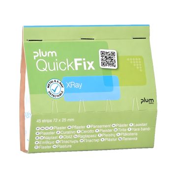 Plastry wykrywalne X-ray Plum QuickFix niebieskie 25x72 mm wkład 45 szt.