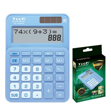 Kalkulator dwuliniowy TOOR TR-1223DB-B 10 pozycyjny, niebieski