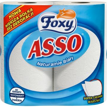 Ręcznik Kuchenny Foxy Asso Dwuwarstwowy 100% Celuloza Biały 2 Rolki